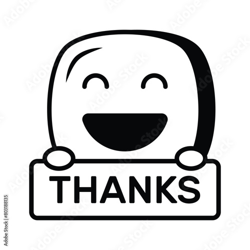 Grab this carefully crafted icon of thanks emoji, ready for premium use