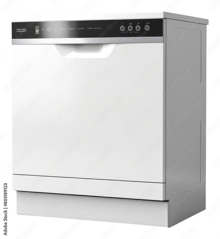 PNG White dishwasher refrigerator appliance white background.