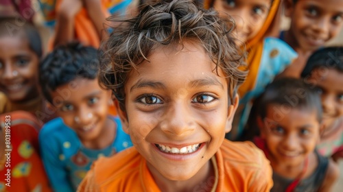Portrait of a happy Indian boy smiling photo