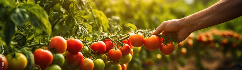 Tomato Harvest Joy: Farmers Thrive Amid Lush Vines, Brimming with Excitement