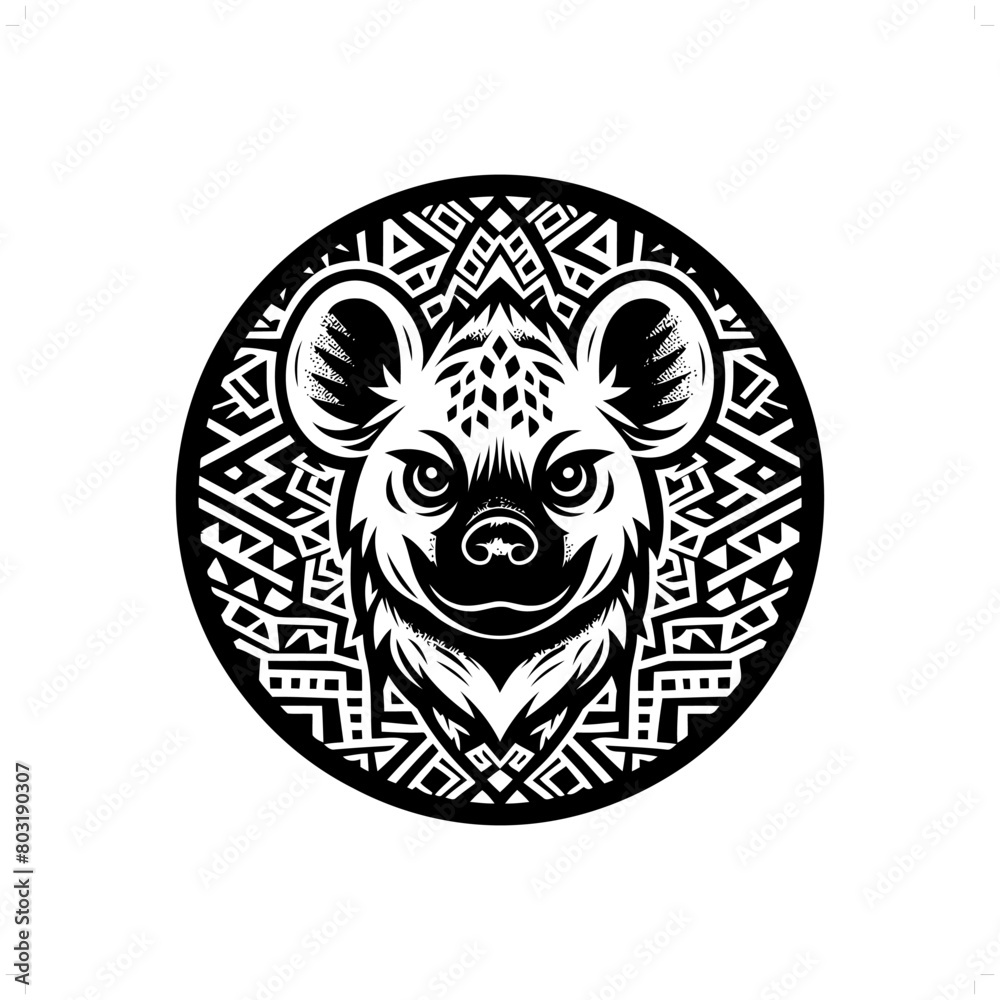 hyena silhouette in animal ethnic, polynesia tribal illustration hyena silhouette in animal ethnic, polynesia tribal illustration