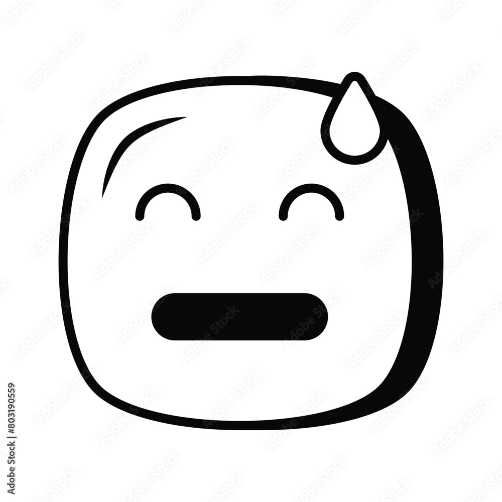 Fototapeta premium Embarrassed, guilty, worried emoji vector design, isolated on white background