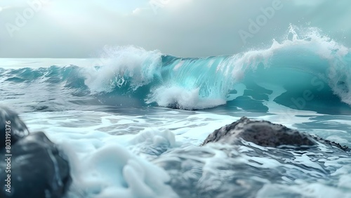 Dramatic slowmotion 4k footage of powerful ocean waves crashing against rocks. Concept Slowmotion 4K Ocean Waves  Dramatic Footage  Powerful Ocean Waves  Crashing Against Rocks