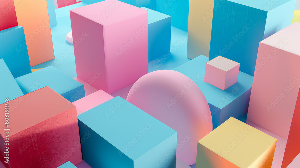 abstract background with squares, geometric blocks