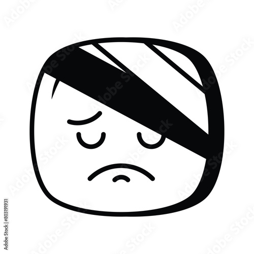 An amazing icon of pain emoji, injured, sad, expressions vector