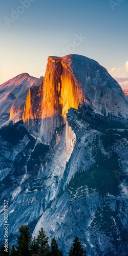 Half Dome at Sunset in Yosemite National Park photo
