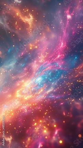 galaxy of Meteor, Watercolor tone, pastel, 3d animator photo