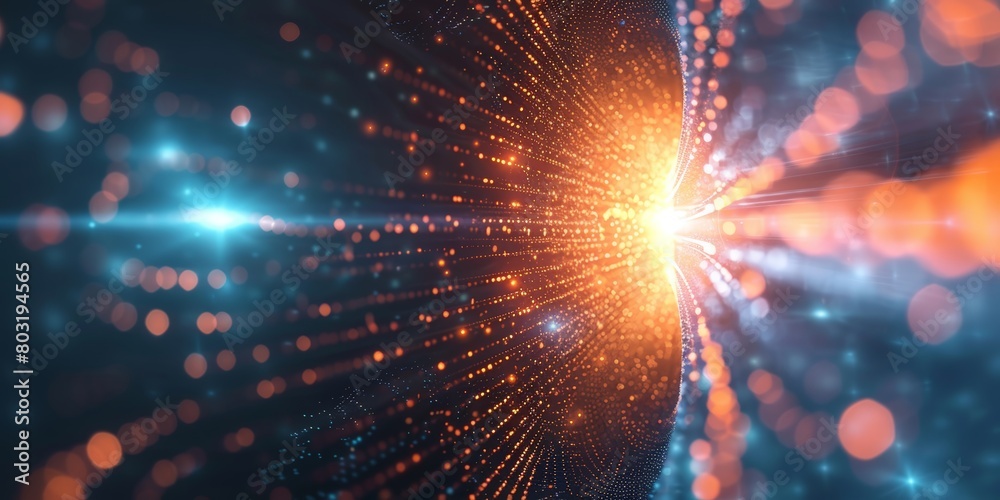 Fototapeta premium Colorful abstract background with vibrant bright lights shining through, creating a dynamic and energetic visual display