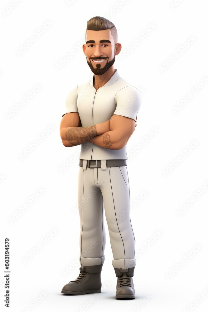 Confident Baseball Player with Folded Arms Confident Baseball Player with Folded Arms