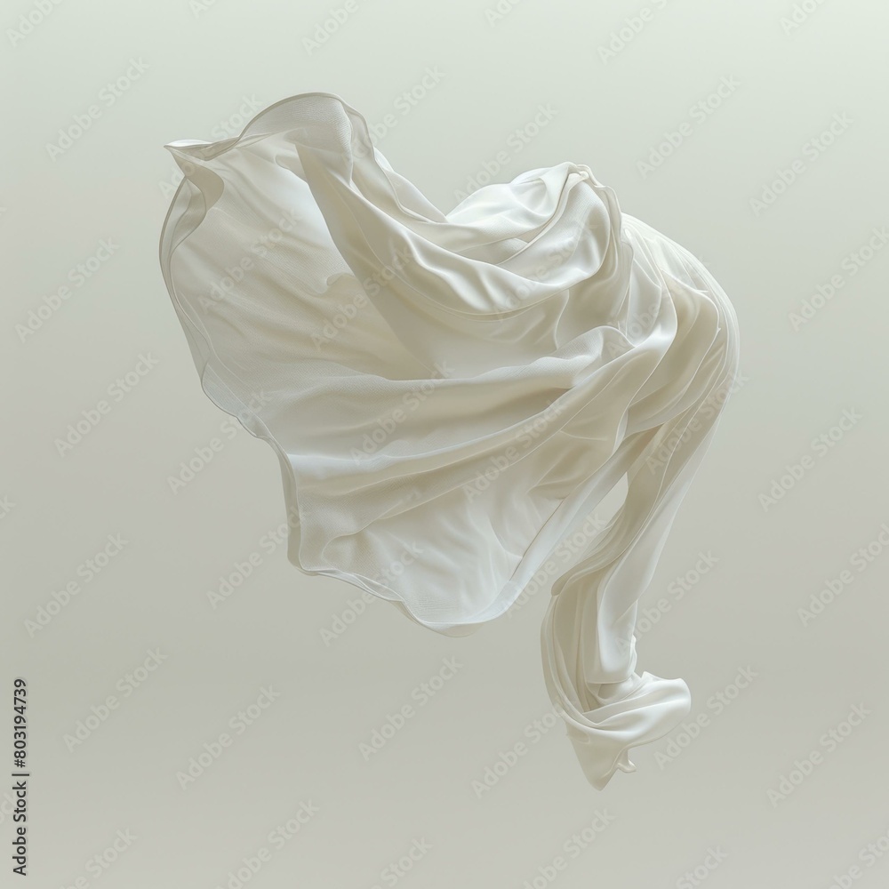 White Fabric Cloth Flying In The Air