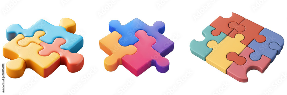 PNG puzzle piece 3d icons and objects collection, in cartoon style minimal on transparent, white background, isolate PNG puzzle piece 3d icons and objects collection, in cartoon style minimal on transparent, white background, isolate
