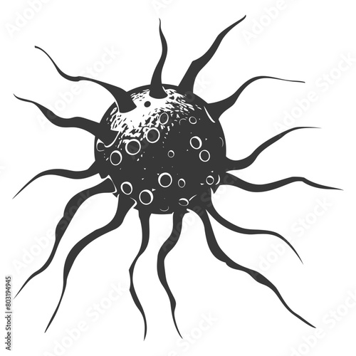 silhouette cancer cell full black color only