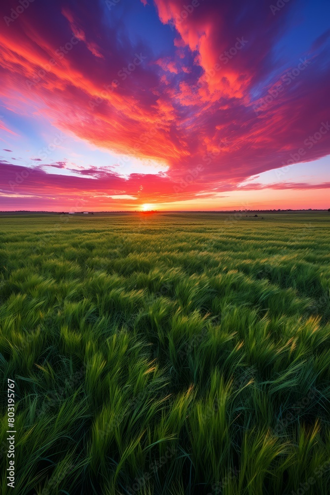 Field of wheat under a setting sun Field of wheat under a setting sun