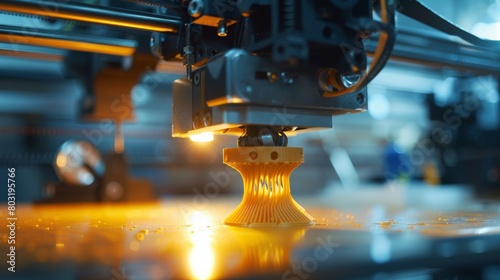 Close-up of a filament being extruded from a 3D printer, capturing the fascinating process of additive manufacturing.