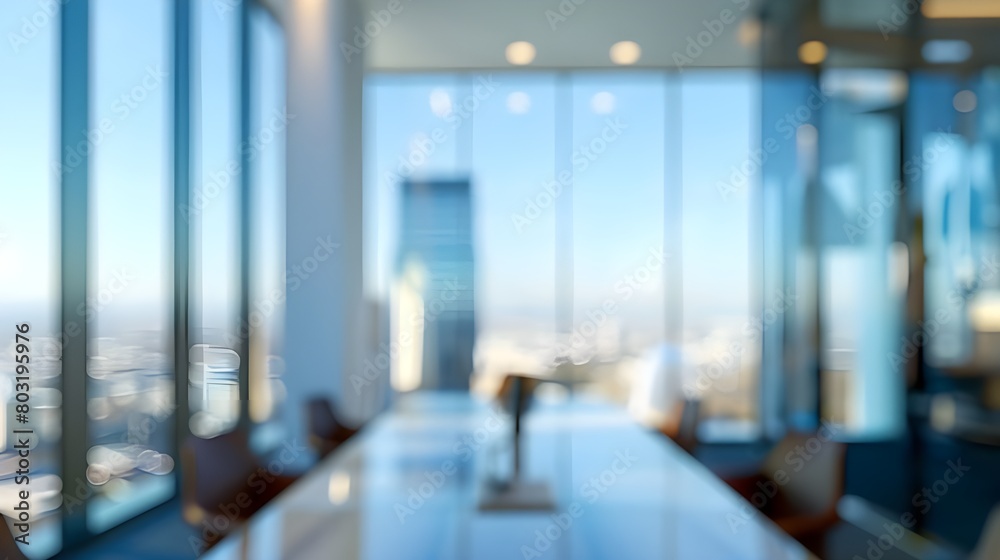 A cozy workspace: the beautiful blurred background of a modern office interior A cozy workspace: the beautiful blurred background of a modern office interior