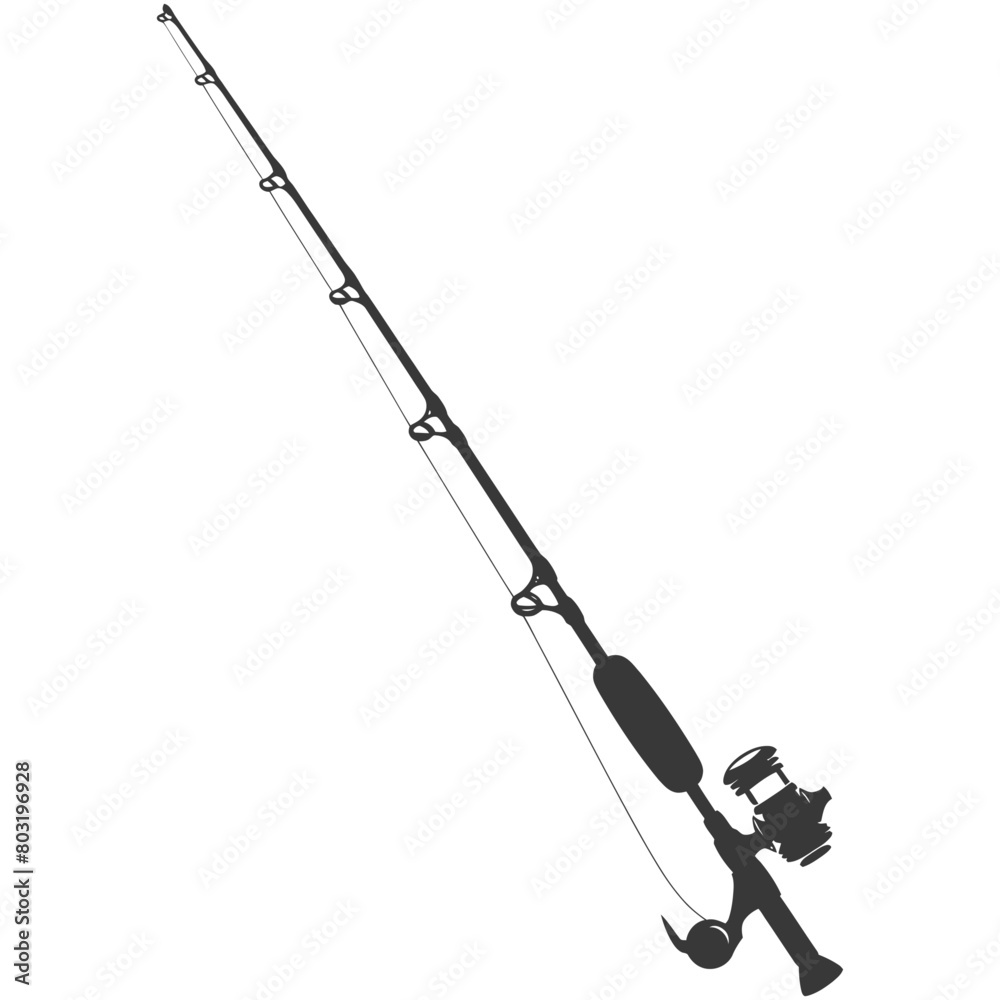 silhouette fishing rod black color only silhouette fishing rod black color only