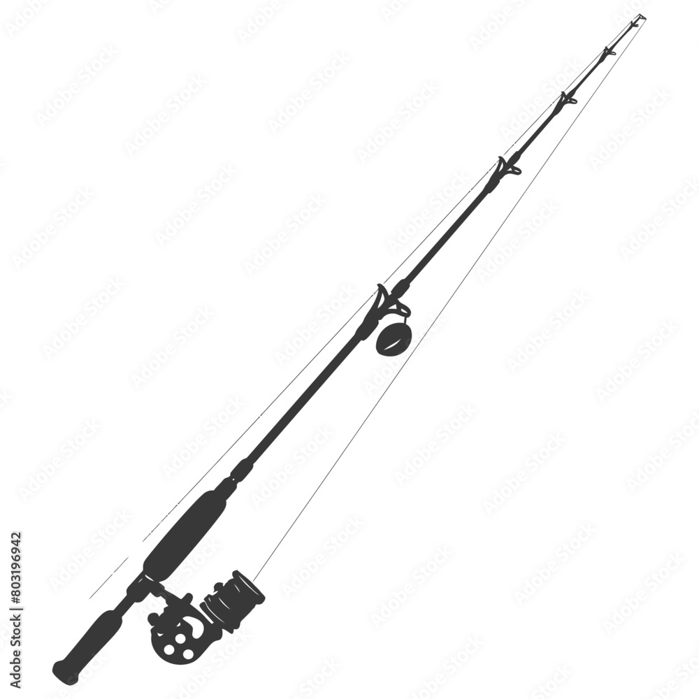 silhouette fishing rod black color only silhouette fishing rod black color only