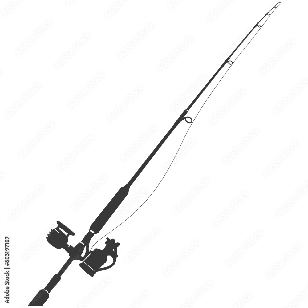 silhouette fishing rod black color only silhouette fishing rod black color only