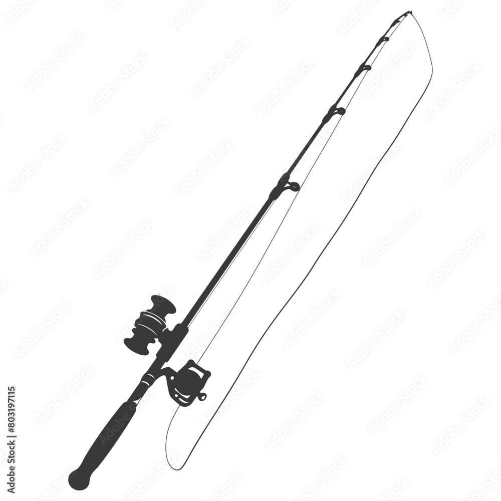 silhouette fishing rod black color only silhouette fishing rod black color only