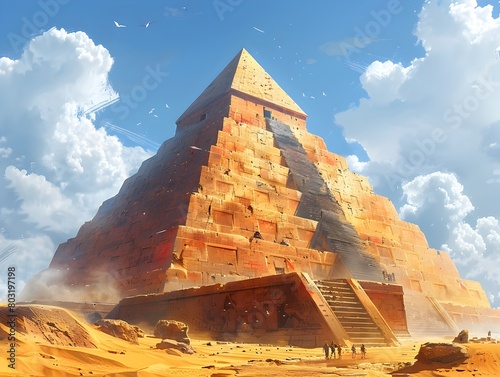 Aspiring Apprentice Learns the Timeless Art of Pyramid Construction from Master Craftsmen