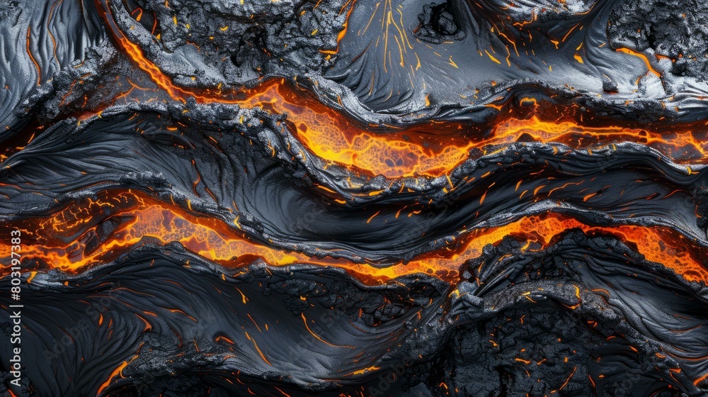 Obraz premium Lava flow from a volcano