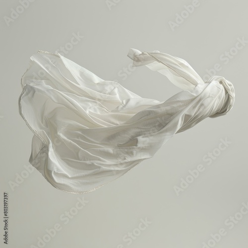 White cloth flying in the air