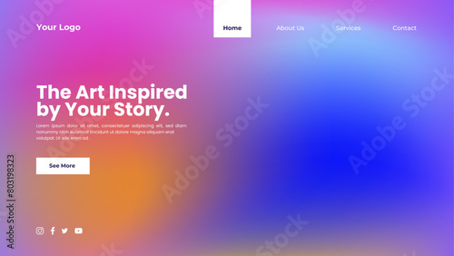 Trendy gradient concept landing page