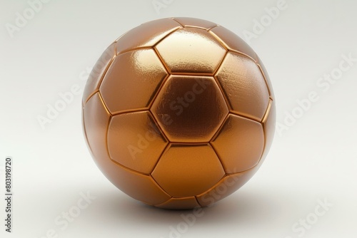 Golden soccer ball on a white background