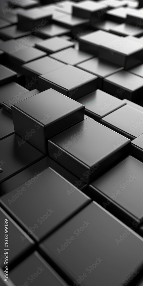Fototapeta premium Black 3D cubes background