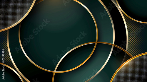 abstract background with circles, gold and green circls photo