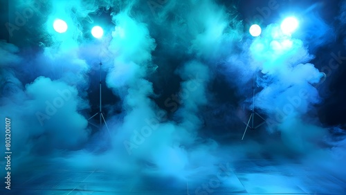 YouTube intro with blue lights dark room and smoke for photography channel. Concept YouTube Introduction  Blue Lights  Dark Room  Smoke Effects  Photography Channel