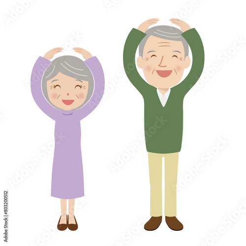 シニア夫婦、オーケー、まる、かわいい