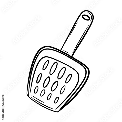 Cat litter scoop line art