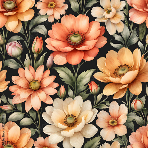 seamless background with flowers