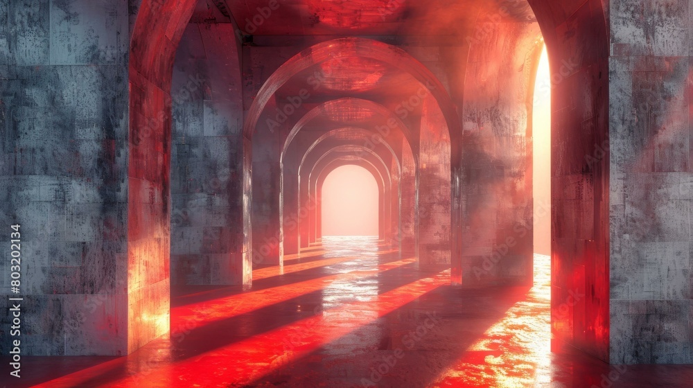 Futuristic Red Glowing Archway Futuristic Red Glowing Archway