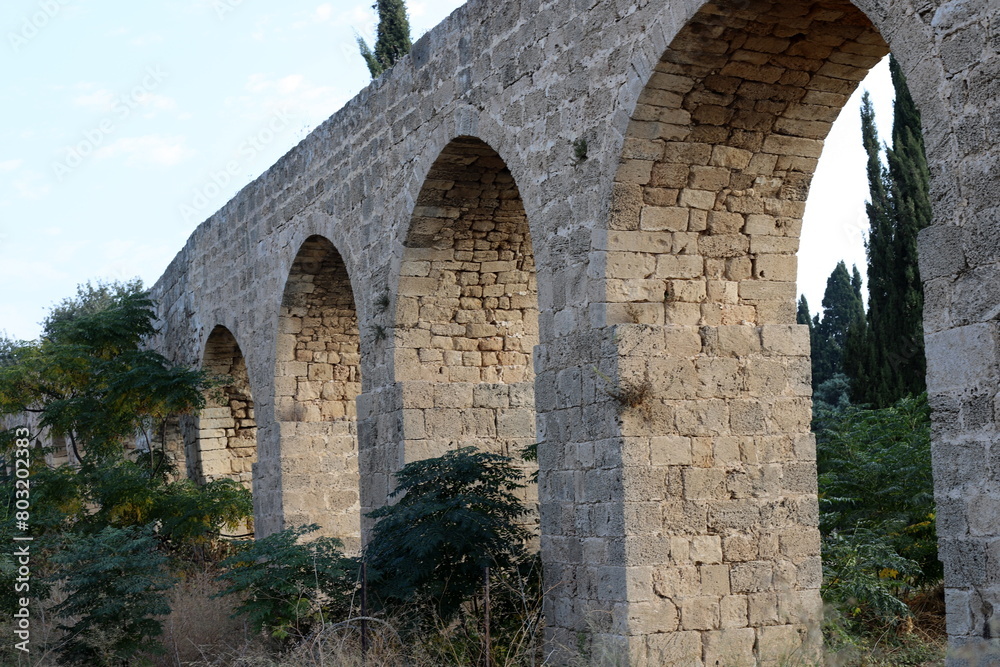 An ancient aqueduct for supplying water to populated areas in Israel.