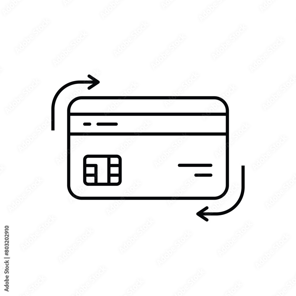 Money Transfer By Credit Card Flat Stroke Simplify Style Modern Wealth 