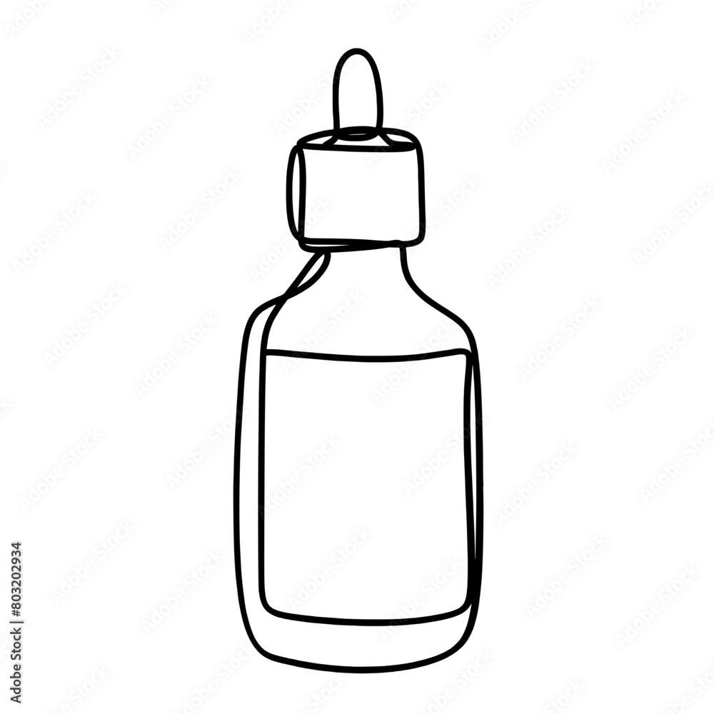 Cosmetic serum bottle one line art Cosmetic serum bottle one line art