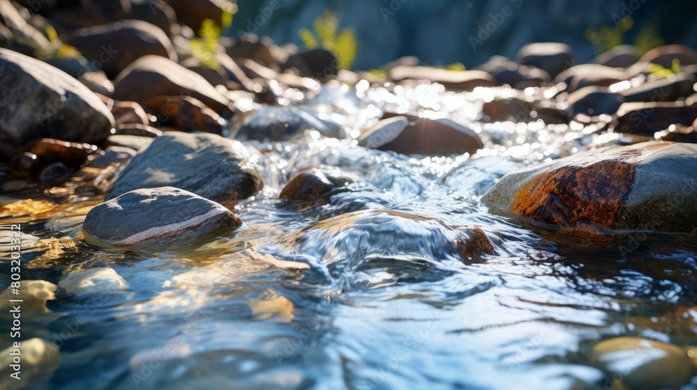 Close-up of water flowing over rocks in a river