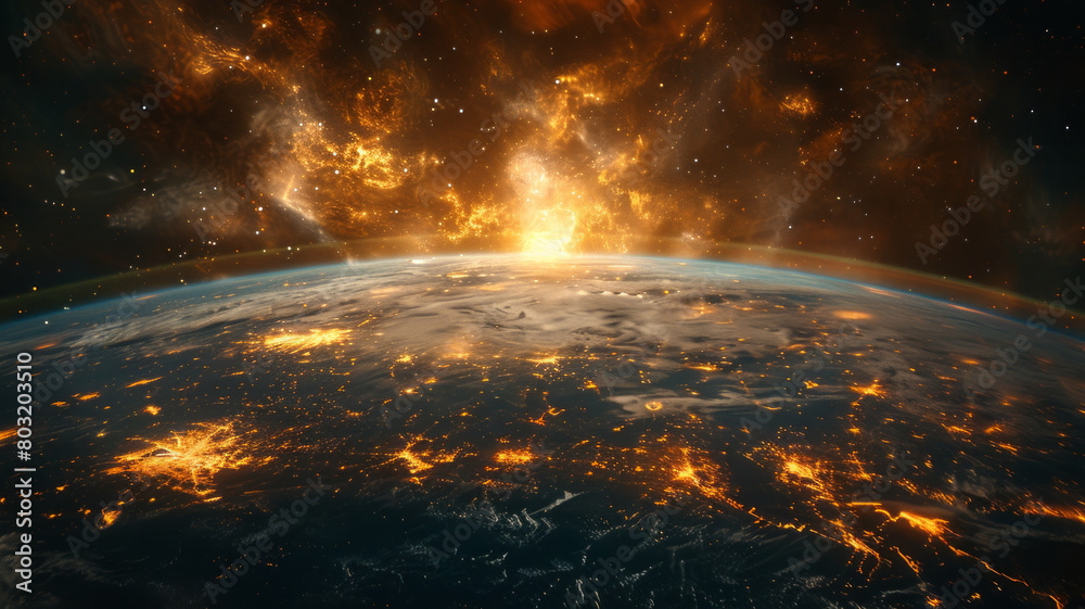 earth in the space, center generative ai earth in the space, center generative ai