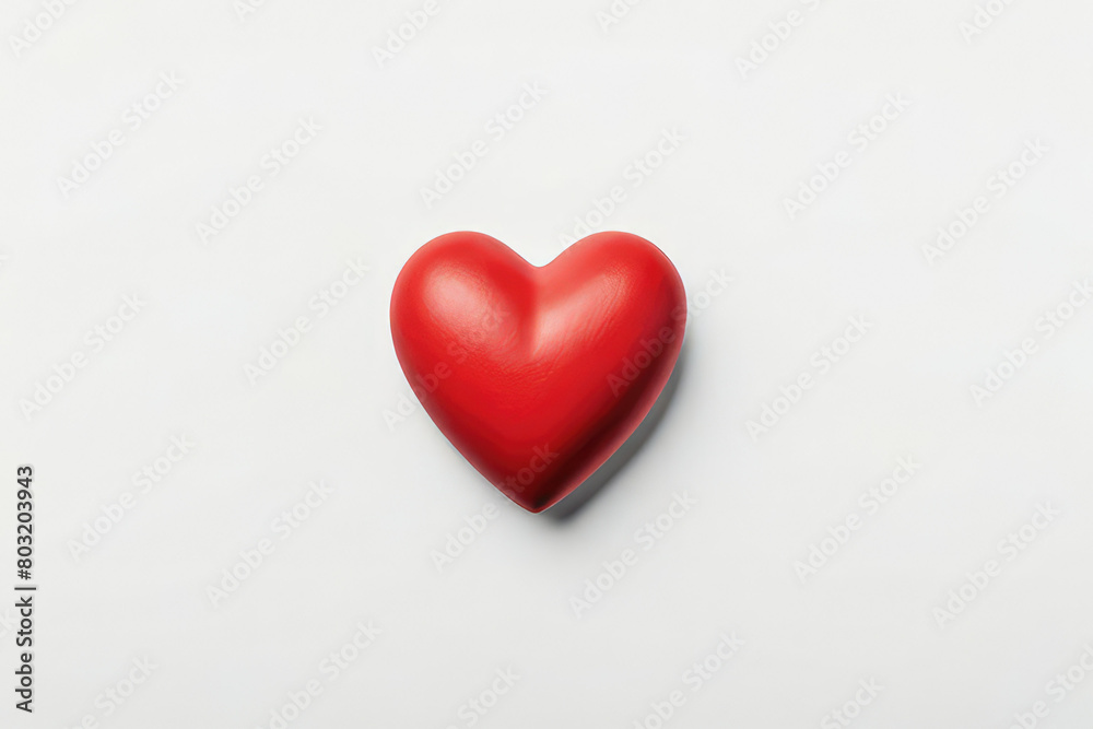 a high quality stock photograph of a single red heart symbol isolated on a white background