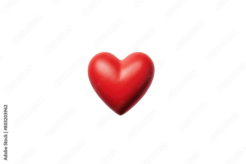 a high quality stock photograph of a single red heart symbol isolated on a white background