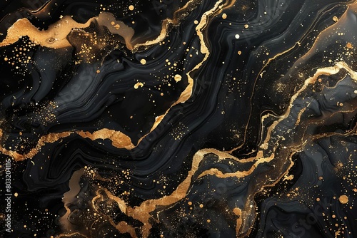 exquisite black and gold marble texture abstract ink art background luxury