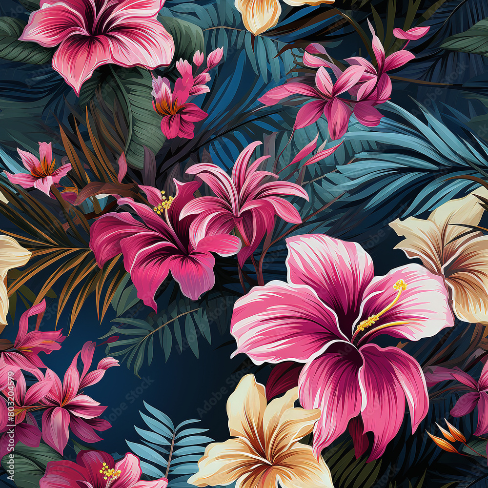 Abstract art tropical leaves background. Wallpaper design with art texture from palm leaves, Jungle leaves, exotic botanical floral pattern Abstract art tropical leaves background. Wallpaper design with art texture from palm leaves, Jungle leaves, exotic botanical floral pattern