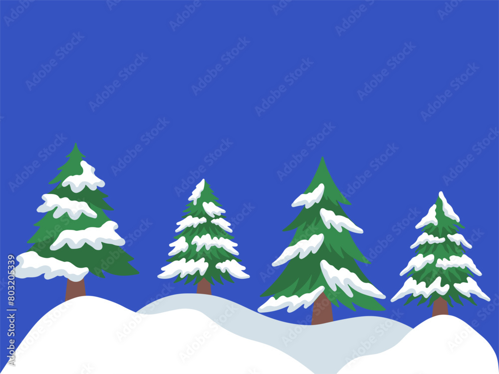 Christmas Tree Frame Background Illustration
