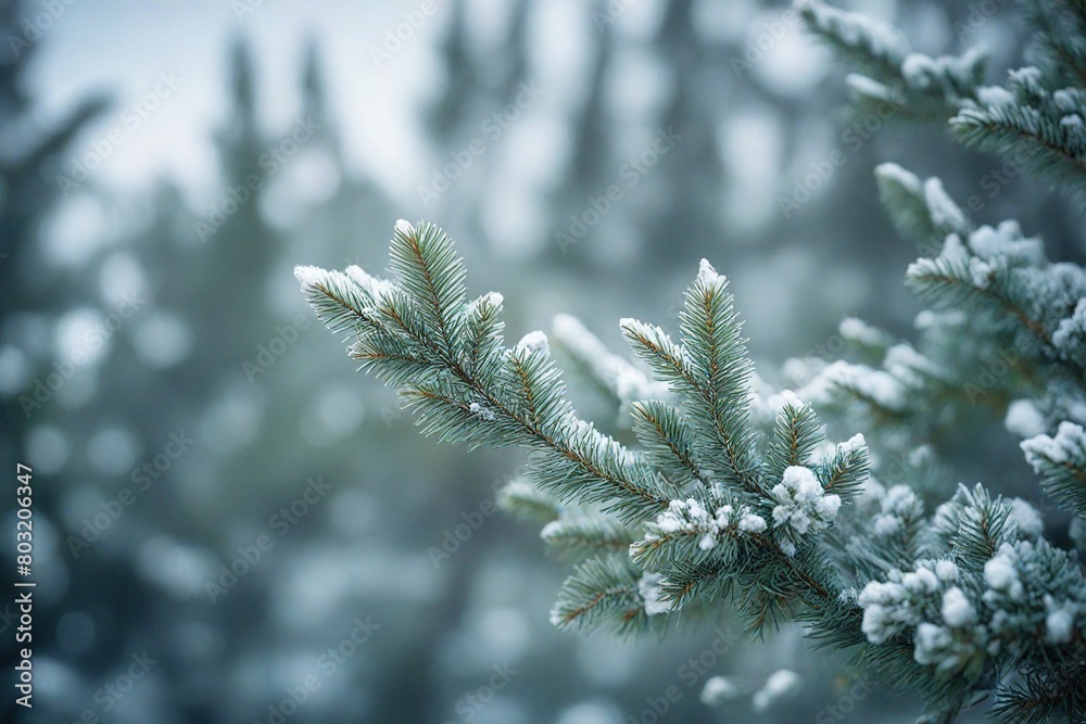 snow covered pine needles snow covered pine needles