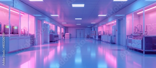 Colorful Sterilization Equipment in a D Rendered Cleanroom