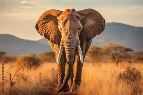 Majestic African Elephant in the Wild photo