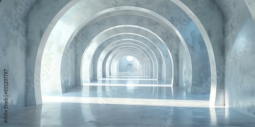 Futuristic Sci-Fi Concrete Archway Tunnel Corridor