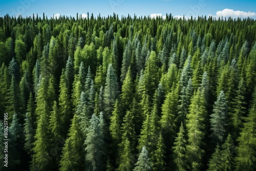Green Coniferous Forest From Above